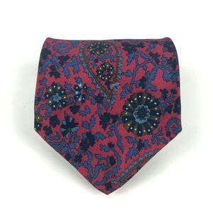 Italianissimo Men's Tie Blue Red Pink Floral Flower Paisley Elegant Necktie 55"